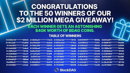 BlockDAG Reveals Winners of $2M Giveaway: Updates on KASPA and VeChain Prices