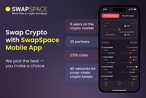 SwapSpace Launches Mobile App to Enable Seamless Crypto Swaps Anytime, Anywhere