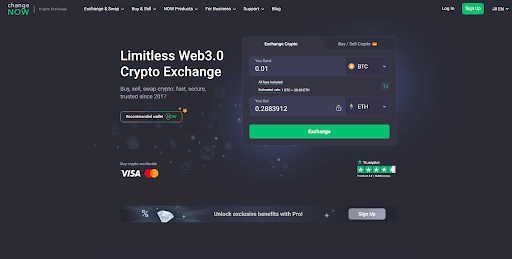 ChangeNOW instant exchange with 15-minute fixed rate locks and floating options for 1500 cryptocurrencies