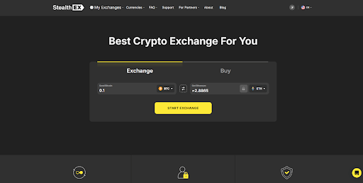 StealthEX anonymous exchange offering fixed and floating rates for 1400 cryptocurrencies with privacy focus